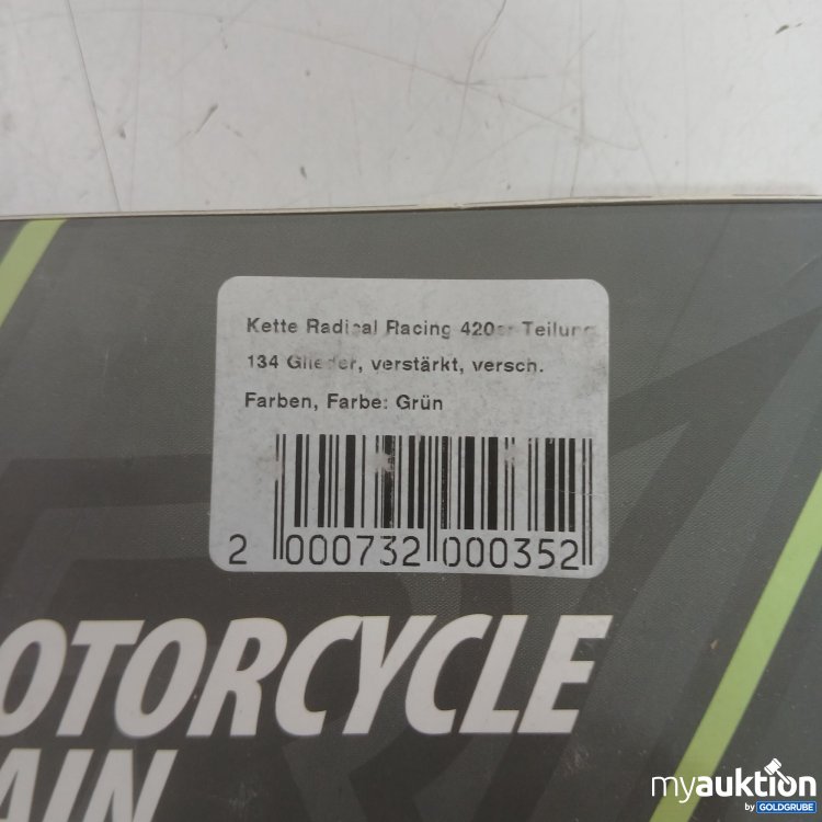 Artikel Nr. 461704 Artikel Nr. 461704: Radical Motorcycle Chain 420er Teilung 134Glieder verstärkt Grün