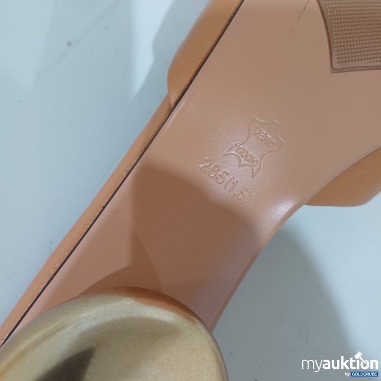 Artikel Nr. 470704: Damenschuhe Cognac mit goldfarbenem Absatz