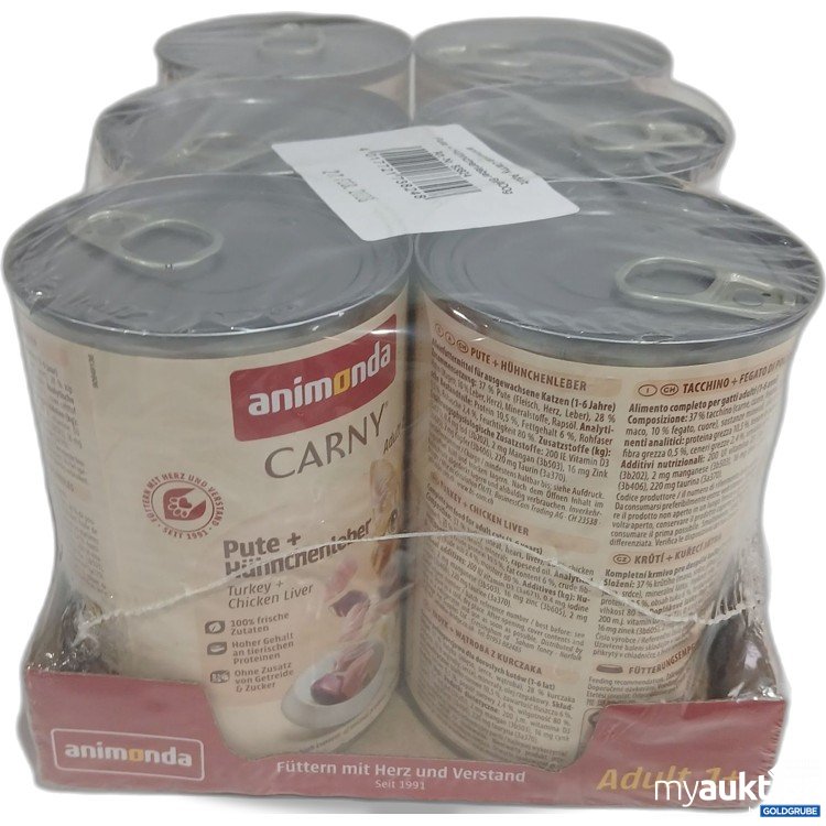 Artikel Nr. 996705: Animonds Carny Katzenfutter Adult Pute+Hühnchenleber 6x400g 