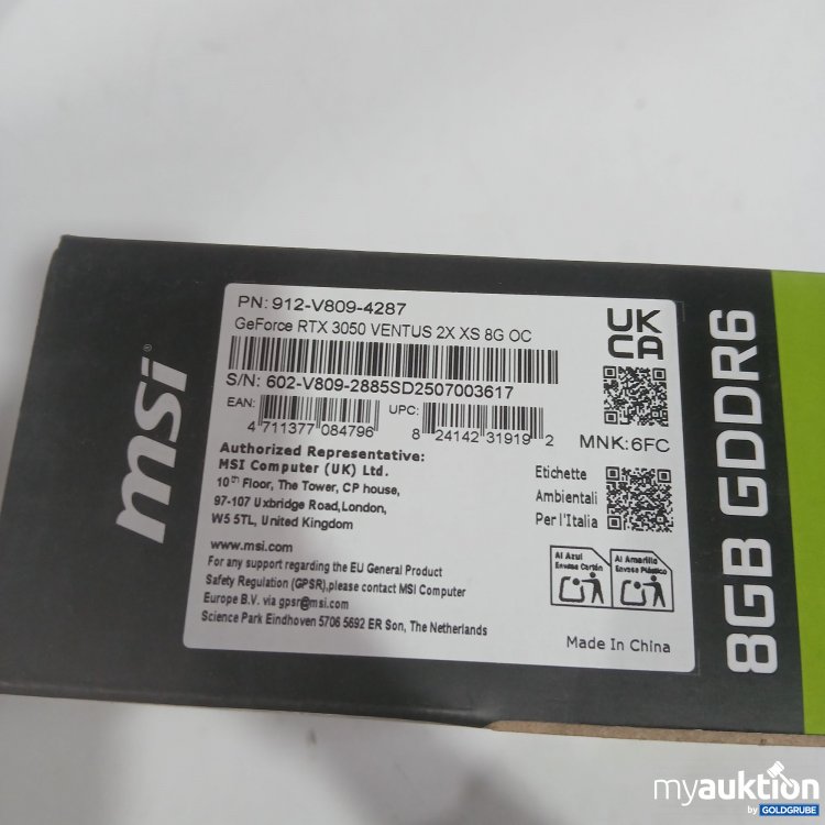 Artikel Nr. 444706 Artikel Nr. 444706: Geforce RTX 3050