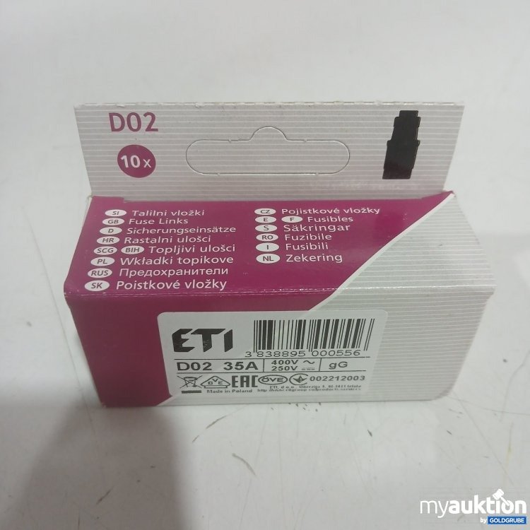 Artikel Nr. 445706: ETI Sicherungseinsätze D02 35A 10er Set
