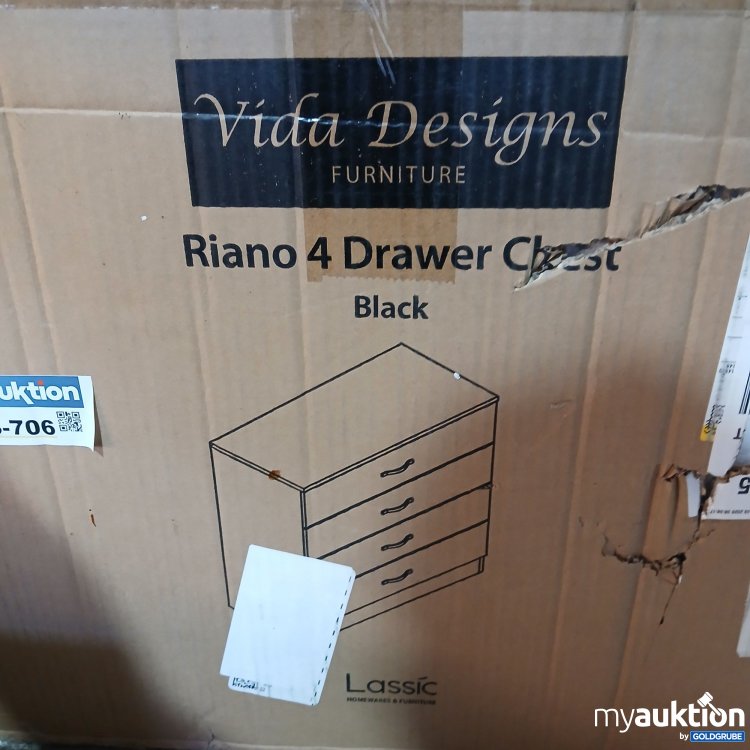 Artikel Nr. 843706 Artikel Nr. 843706: Lassic Vida designs Riano 4 Drawer Chest Black