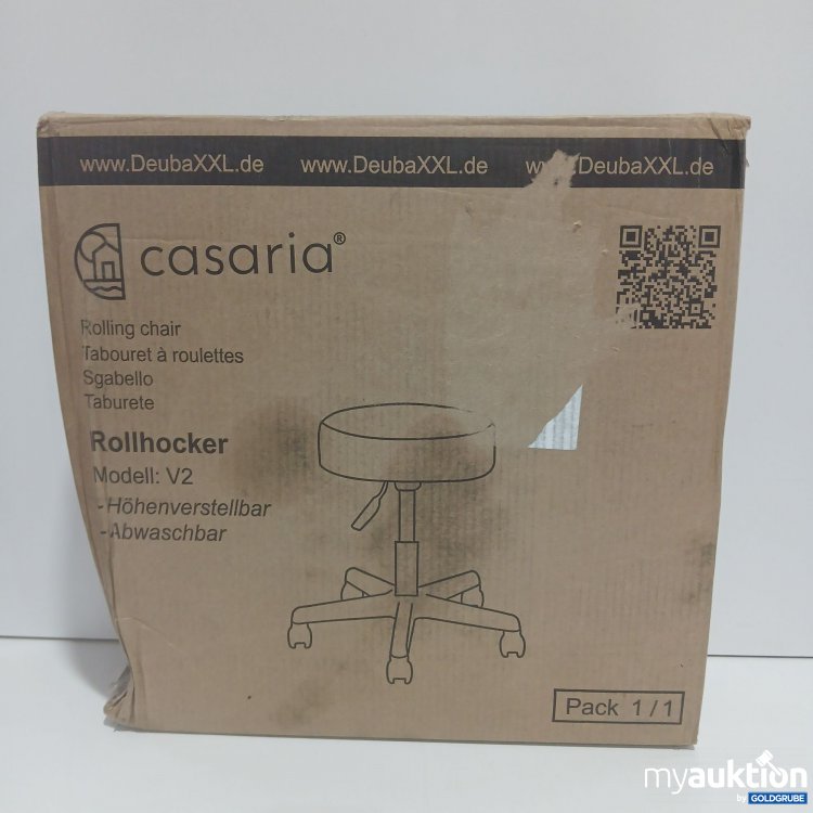 Artikel Nr. 438707: DeubaXXL Casaria Rollhocker Weiß V2 ca.50x16x47cm 101915