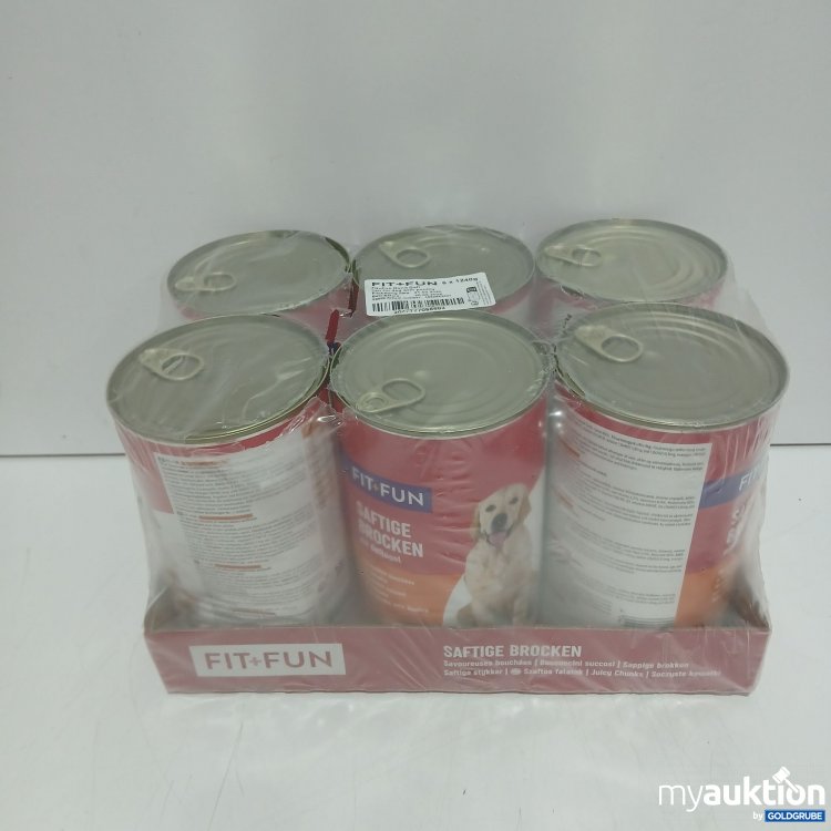 Artikel Nr. 460707: Fit+Fun Hundefutter Saftige Brocken Geflügel 6x1240g