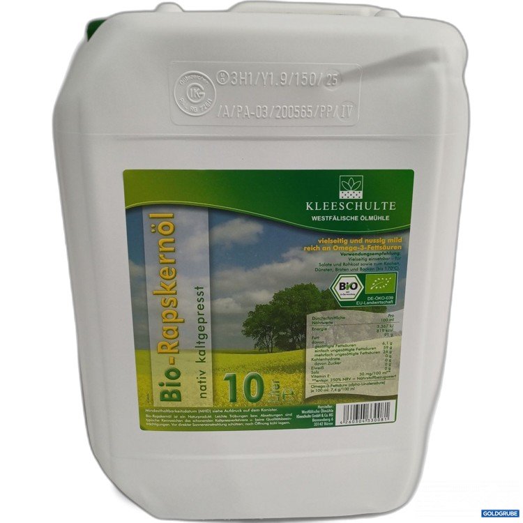 Artikel Nr. 962708: Kleeschulte Bio-Rapskernöl nativ kaltgepresst 10L 