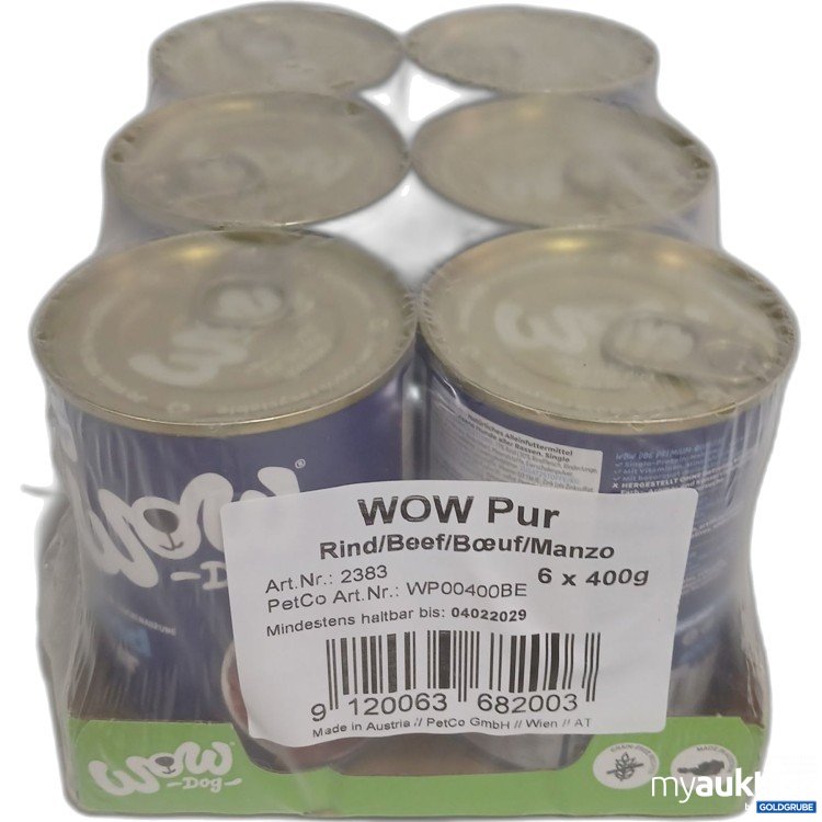 Artikel Nr. 996708: Wow Pur Hundefutter Rind 6x400g 