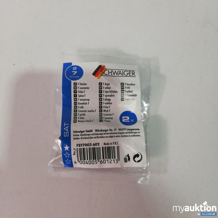 Artikel Nr. 432709 Artikel Nr. 432709: Schwaiger F-Stecker 2*7mm