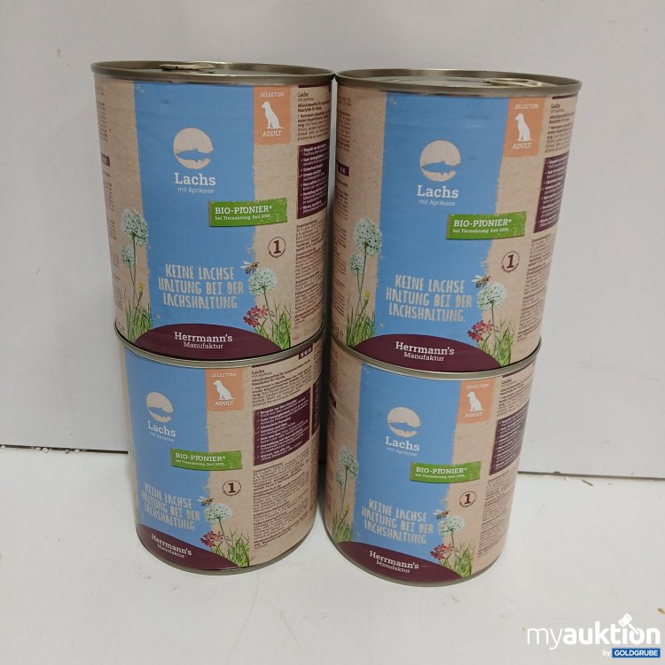 Artikel Nr. 950709 Artikel Nr. 950709: Herrmann's Manufaktur Lachs mit Aprikose 4×800G