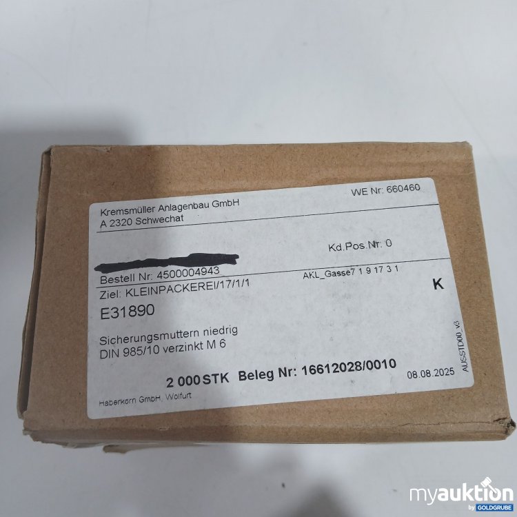 Artikel Nr. 899710: Sicherungmuttern niedrig DIN985/10 verzinkt M10 ca. 2000Stk 