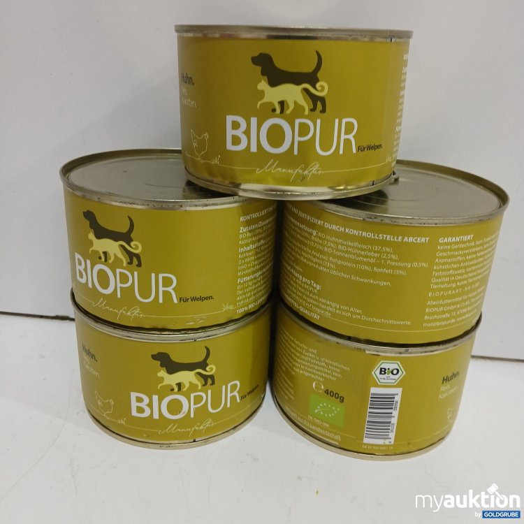 Artikel Nr. 950711: Biopur Manufaktur für Welpen Huhn Reis Karotten 5×400G