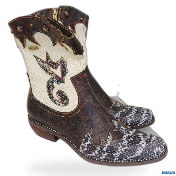 Artikel Nr. 976711 Artikel Nr. 976711: Laura Vita Stiefel mit Schlangenleder-Optik und bunten Applikationen