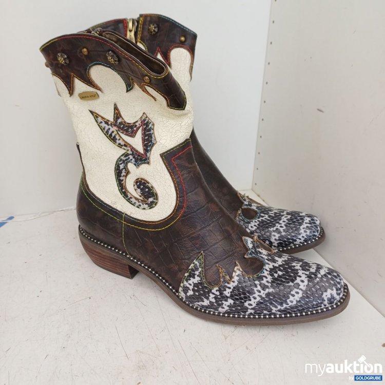 Artikel Nr. 976711 Artikel Nr. 976711: Laura Vita Stiefel mit Schlangenleder-Optik und bunten Applikationen