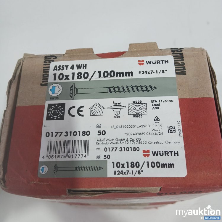 Artikel Nr. 440712: Würth Assy 4 WH 10x180 100mm Schrauben 50Stk