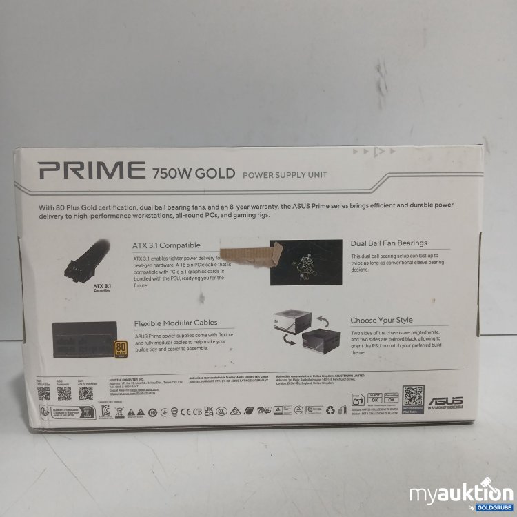 Artikel Nr. 447712 Artikel Nr. 447712: Asus Prime 750W Gold Power Supply Unit