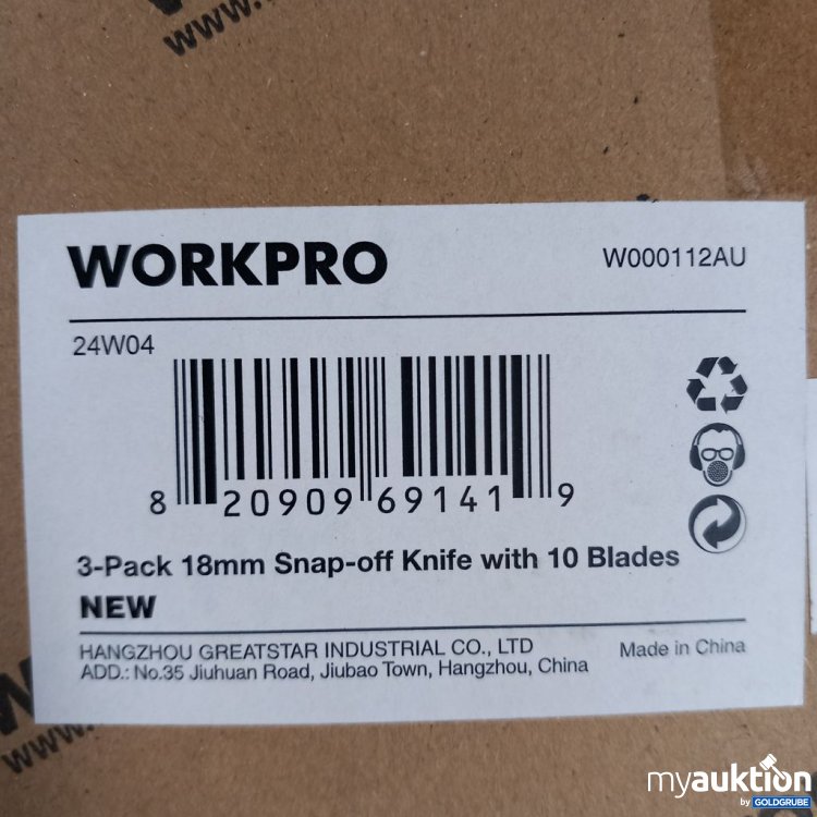Artikel Nr. 920713: WORKPRO 18mm Snap-off Knife 3-Pack