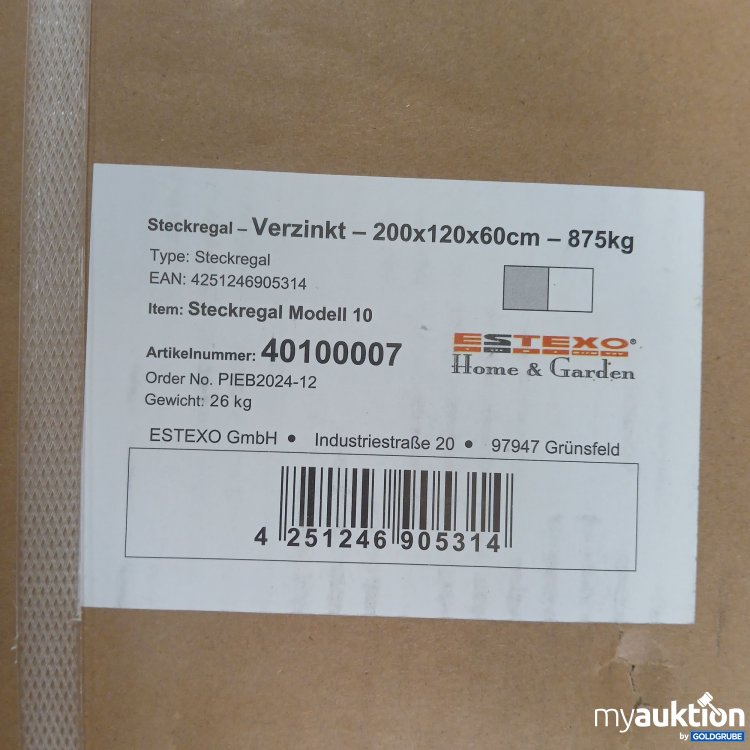 Artikel Nr. 968713: Estexo Steckregal Modell10 verzinkt 200x120x60cm 40100007 