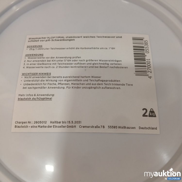 Artikel Nr. 471714: blaumacher H2OPTIMAL Wasserstabilisator 2 kg