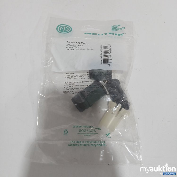 Artikel Nr. 913714 Artikel Nr. 913714: Neutrik NL4FXX-W-L Speakon Cable Connector
