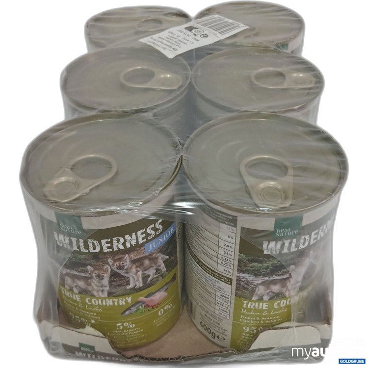 Artikel Nr. 987714: Wilderness Junior Hundefutter True Country Huhn-Lachs 400g 6Stk