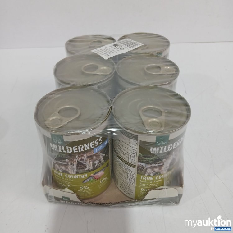 Artikel Nr. 987714: Wilderness Junior Hundefutter True Country Huhn-Lachs 400g 6Stk