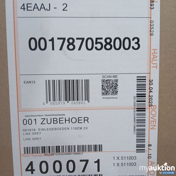 Artikel Nr. 865715: Einlegeböden 110cm Line grey 