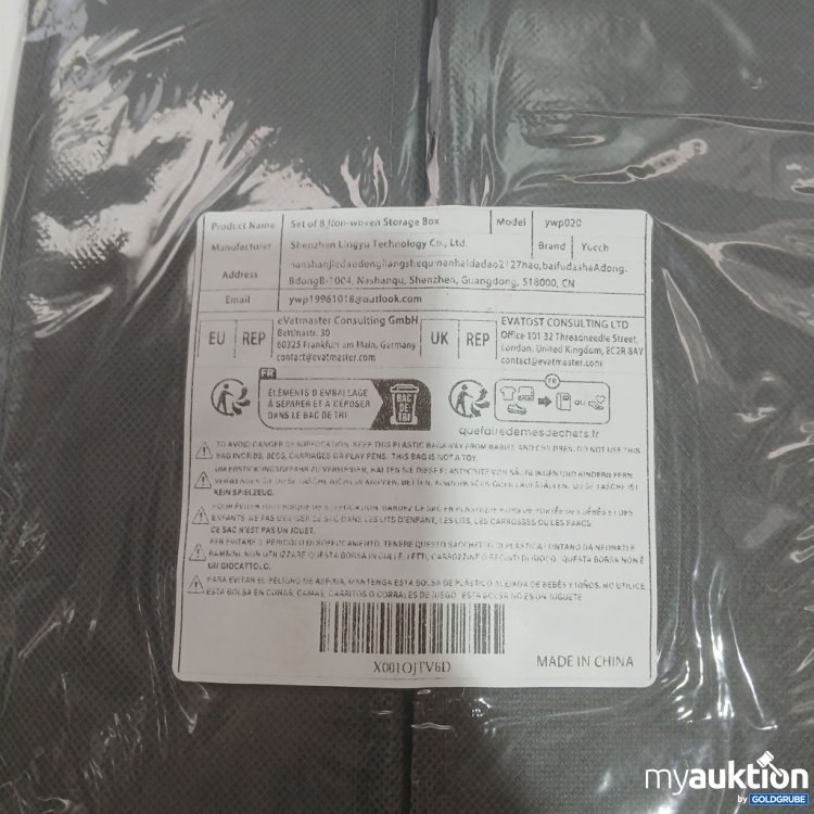 Artikel Nr. 993715 Artikel Nr. 993715: Shenzhen Lingyu Technology Set of 8 Non-woven Storage Box Grau