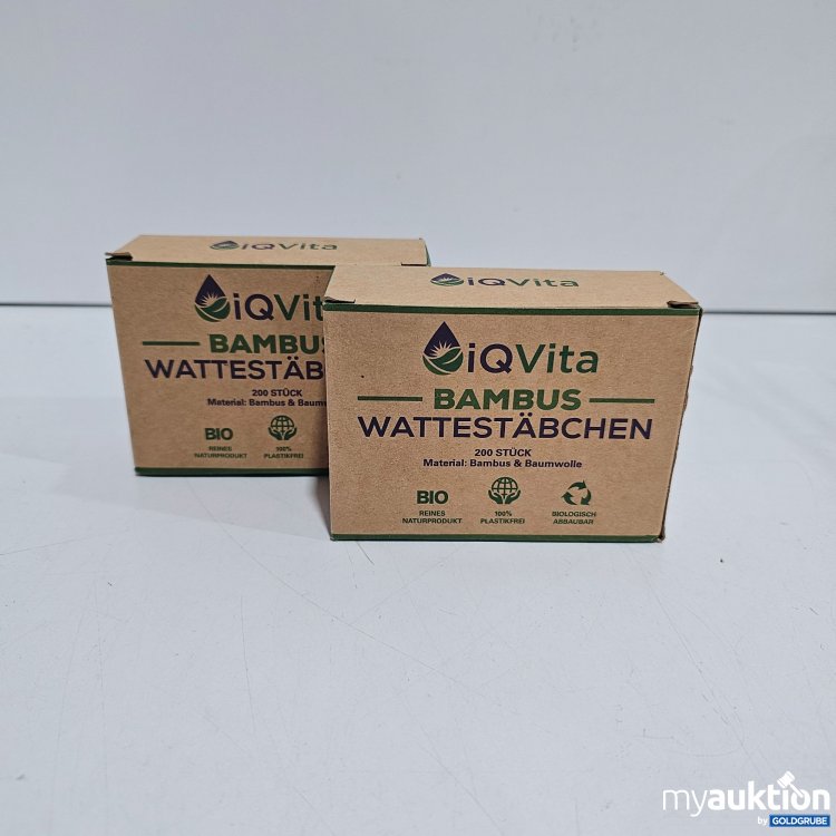 Artikel Nr. 821717 Artikel Nr. 821717: iQVita Bambus Wattestäbchen 2er Pack