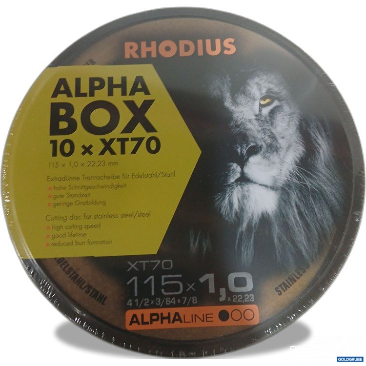 Artikel Nr. 959717: ALPHA BOX Trennscheibe Extradünn 10x XT70 115 x 1,0 x 22,23mm