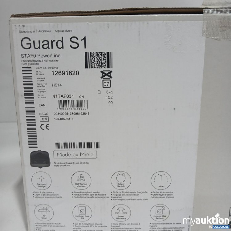 Artikel Nr. 904718: Miele Guard S1 STAF0 PowerLine Obsidianschwarz 