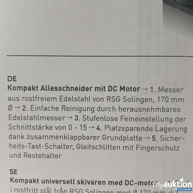 Artikel Nr. 921719: SEVERIN Kompakt Allesschneider AS 9578