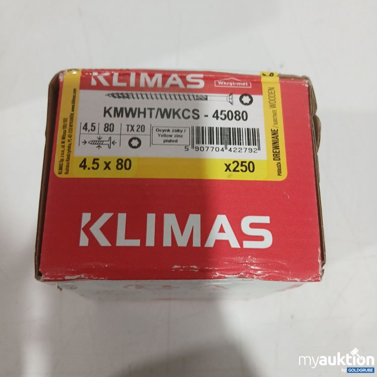 Artikel Nr. 959719: KLIMAS KMWHT/WKCS 4,5x80mm TX20 250Stk.