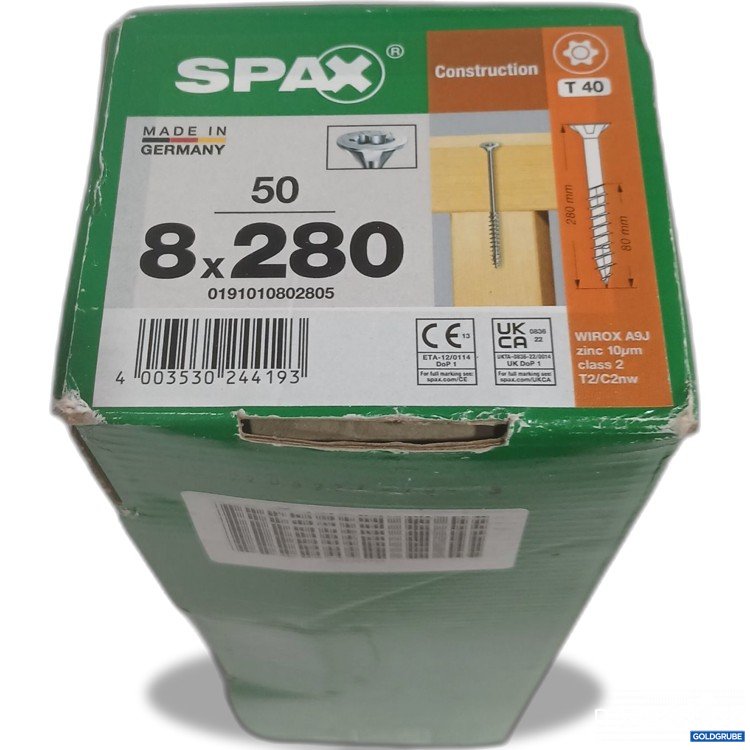 Artikel Nr. 998721: Spax Schrauben 8x280 T40 50Stk 