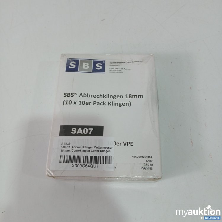 Artikel Nr. 812723: SBS Abbrechklingen 18mm 10x10er Pack Klingen