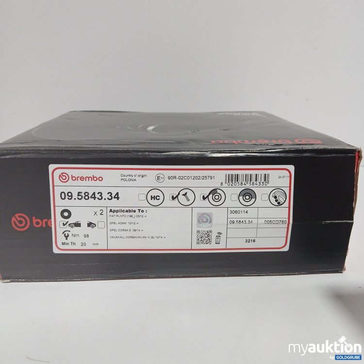 Artikel Nr. 820723 Artikel Nr. 820723: Brembo Bremsscheiben 09.5843.34 2Stk