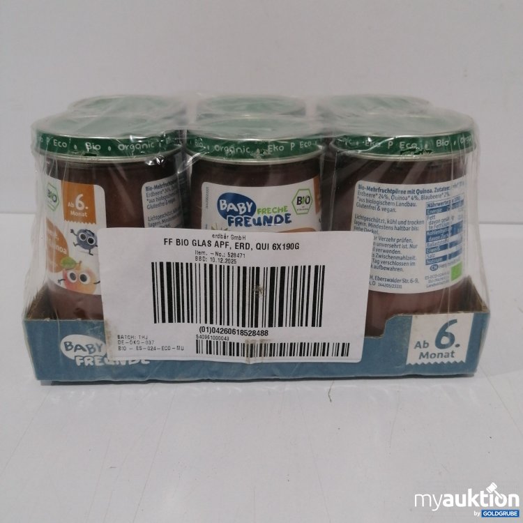 Artikel Nr. 835723 Artikel Nr. 835723: FF Bio Glas Apfel, Erdbeere, Blaubeere mit Quinoa 6x190g