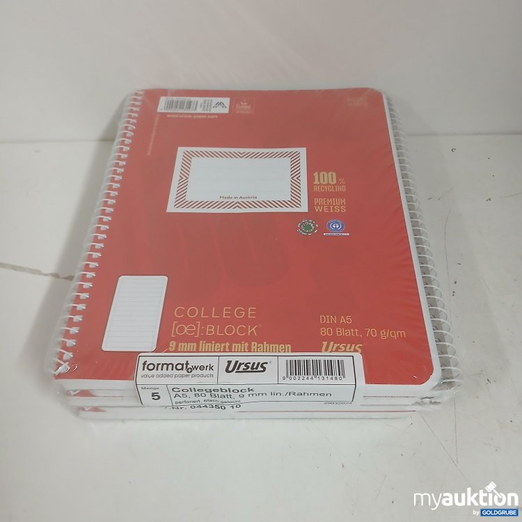 Artikel Nr. 877723 Artikel Nr. 877723: Ursus Collegeblock A5 5 Stück