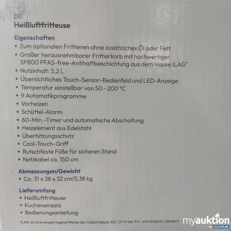 Artikel Nr. 921723: medion Heißluftfritteuse E40 XL (MD 11740) 5.2l 5.38kg