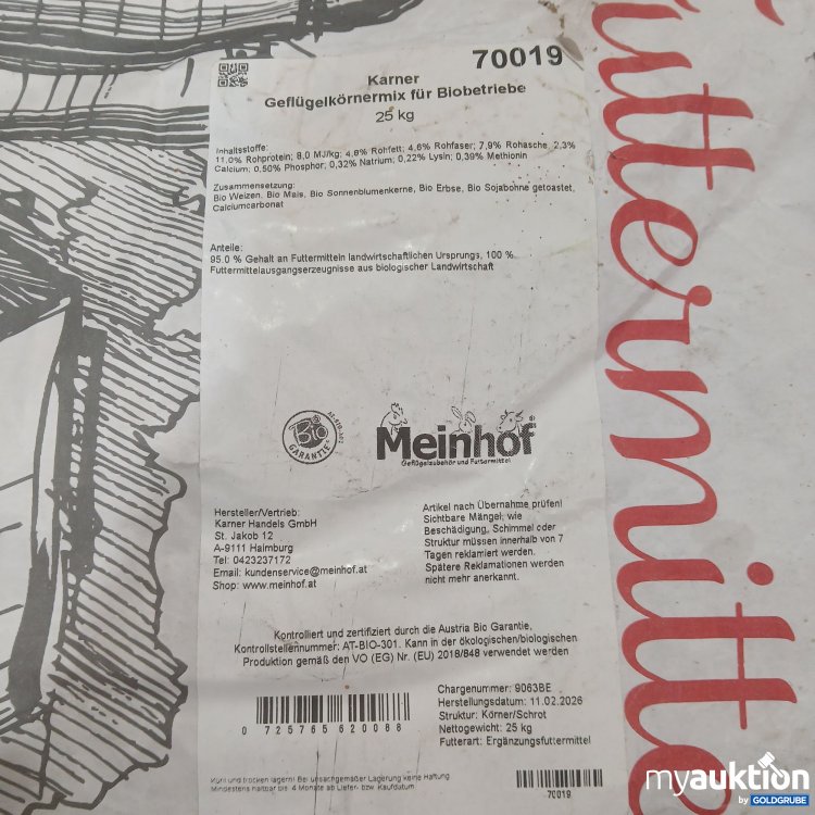 Artikel Nr. 939724 Artikel Nr. 939724: Karner Futtermittel Geflügelkörnermix für Biobetriebe 25kg