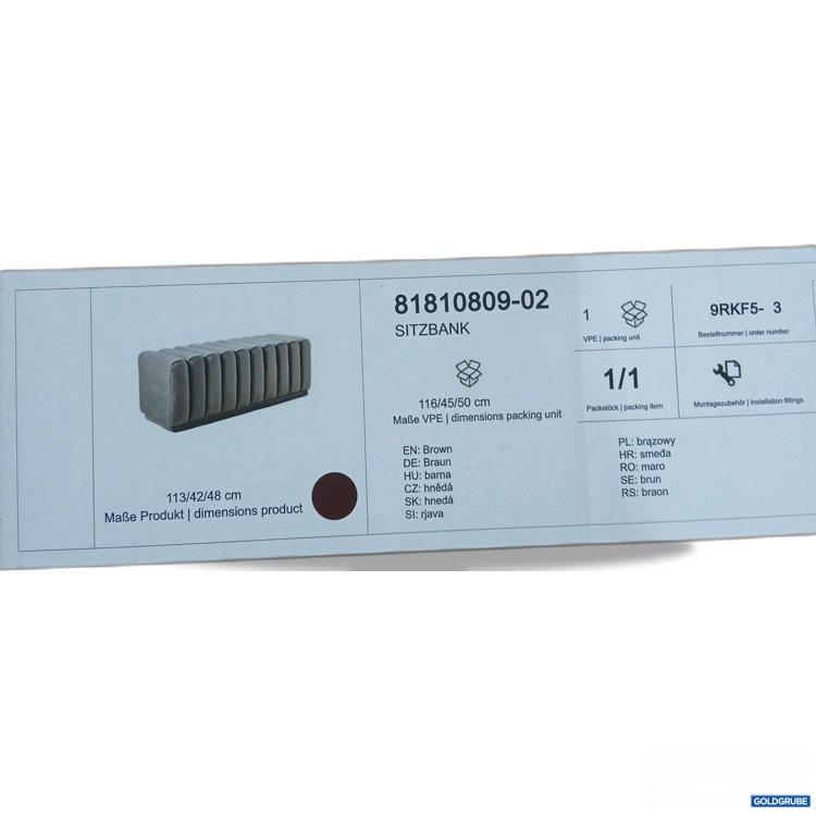Artikel Nr. 958724: Sitzbank Braun ca 113×42×48cm, Art.No. 81810809-02