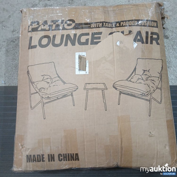 Artikel Nr. 867725 Artikel Nr. 867725: Patio Lounge Chair with Table & Padded Cushion Set 3tlg.