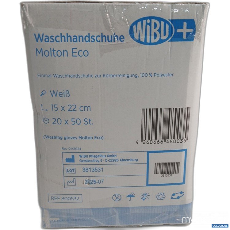 Artikel Nr. 951725: Wibu Waschhandschuhe Molton Eco weiß 15x22cm 20x50Stk 