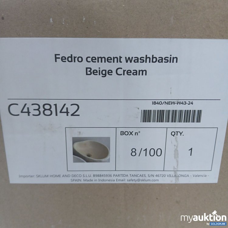Artikel Nr. 857726 Artikel Nr. 857726: Sklum Fedro cement washbasin Beige Cream C438142