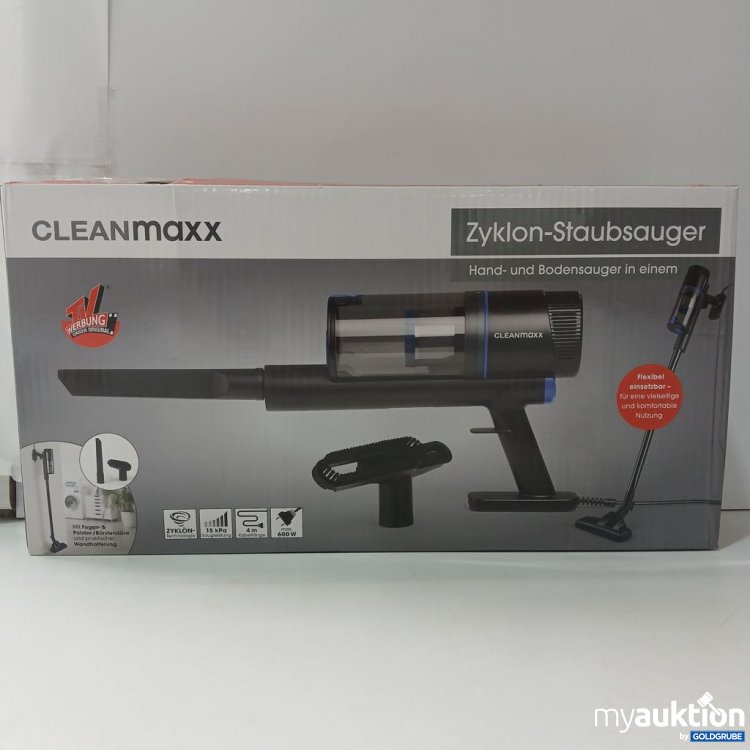 Artikel Nr. 921726: CLEANmaxx Zyklon-Staubsauger Hand- und Bodensauger in einem 240V 600W 650ml 1.7kg