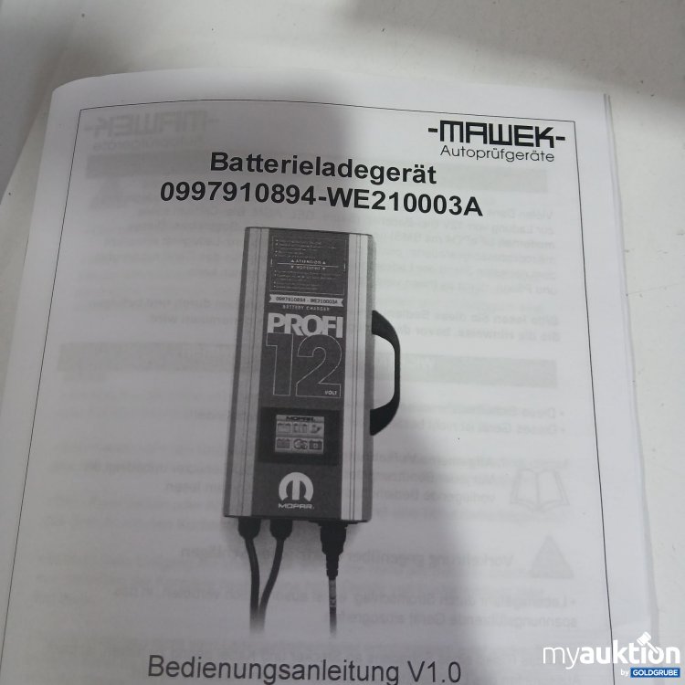 Artikel Nr. 440727 Artikel Nr. 440727: Mawek Batterieladegerät 0997910894-WE210003A