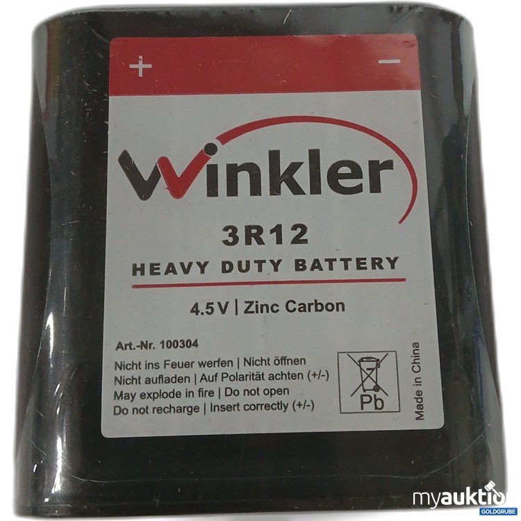 Artikel Nr. 959727: Winkler 3R12 Heavy Duty Battery 4,5 V Zinc Carbon Art.Nr: 100304