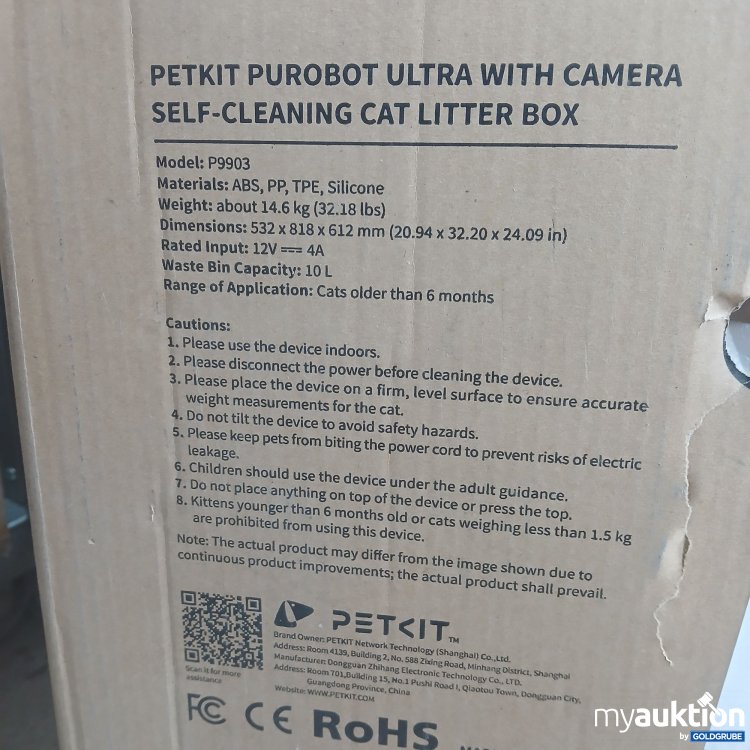 Artikel Nr. 969727 Artikel Nr. 969727: Pet it Purobot ultra with Camera self-cleaning Cat Litter Box P9903