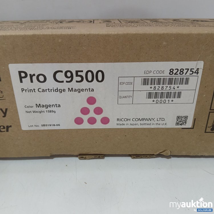 Artikel Nr. 982727: Ricoh Pro C9500 Tonerkartusche in Magenta EDP CODE 828754