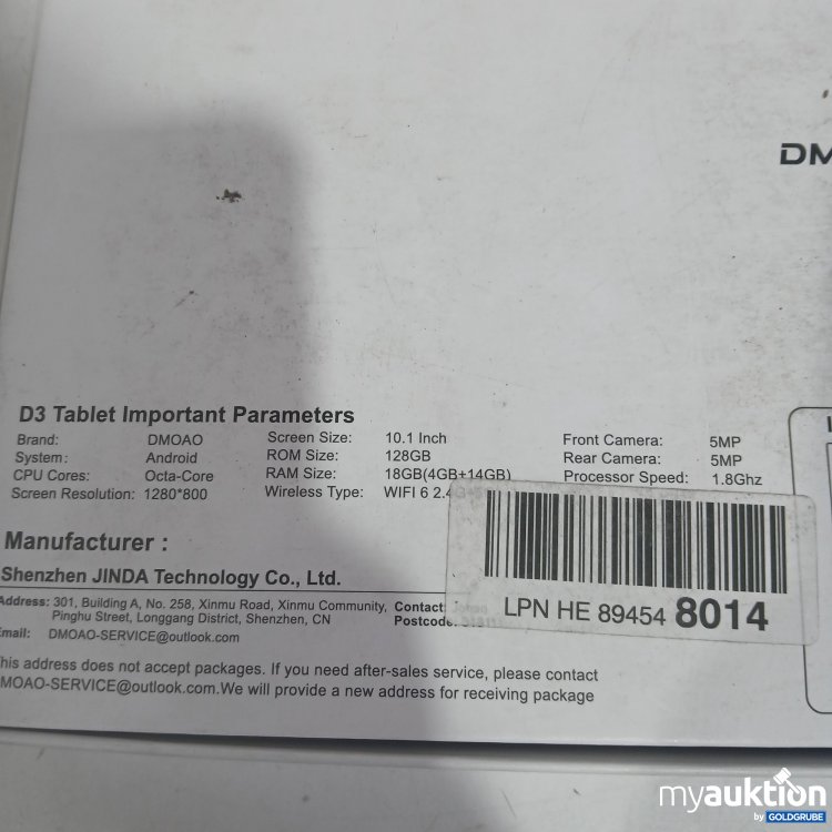 Artikel Nr. 440728: Dmoao Adroid Tablet 18GB(4GB+14GB) schwarz 