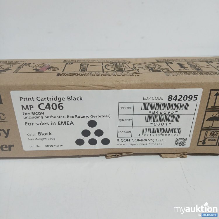 Artikel Nr. 872728 Artikel Nr. 872728: Ricoh Print Cartridge MP C406 Black 260g