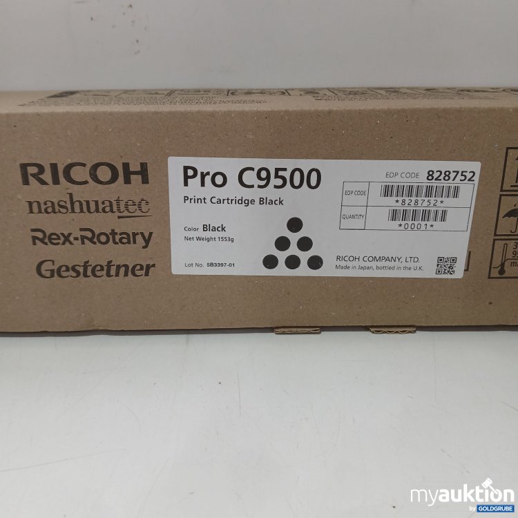 Artikel Nr. 982728: Ricoh Pro C9500 Tonerkartusche in Schwarz EDP CODE 828752